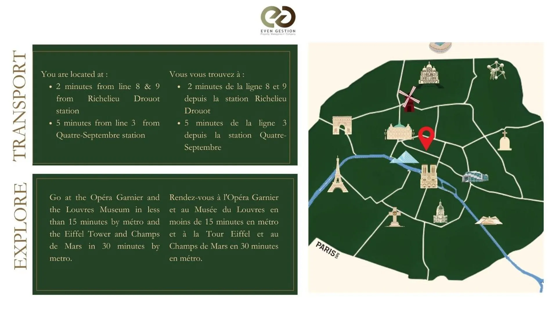 Apartment 43#Opera # Grand Boulevards # 4Bedrooms # Paris 02 # Ac